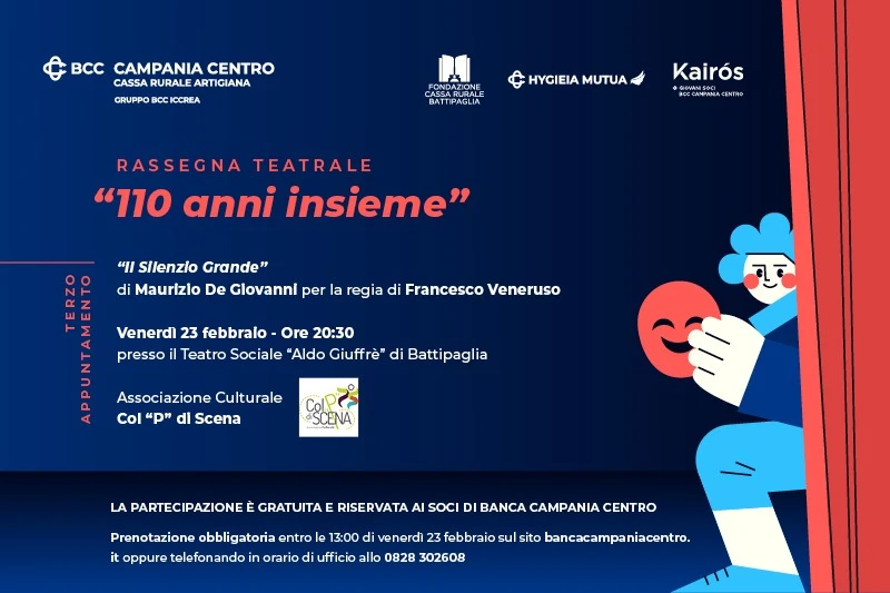 Terzo appuntamento della rassegna teatrale “110 anni insieme” di Banca Campania Centro (SOLD OUT)